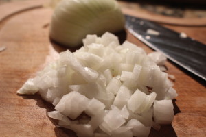 Skillet Pasta diced onions