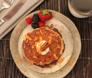 Healthy Carrot Cake Pancakes