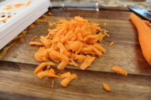 Healthy carrot cake pancakes shredded carrots