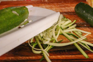 using the veggie strip maker for zucchini noodles