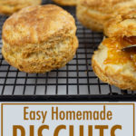 Homemade biscuits on a cooling rack with