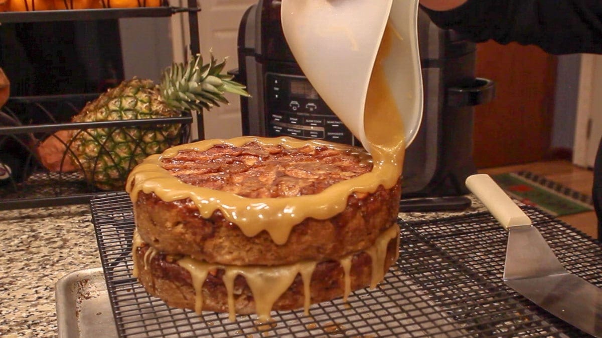 Ninja Foodi Apple Cake with Caramel Glaze The Salted Pepper