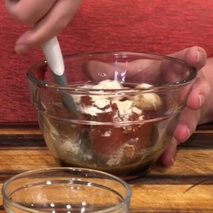 cheesy meatloaf glaze ingredients in a glaze bowl