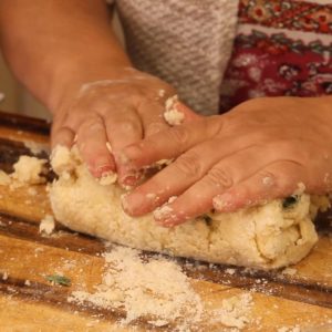 folding the dough for lemon basil scones