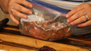 sliced meat and seasonings in bag for carne asada tacos