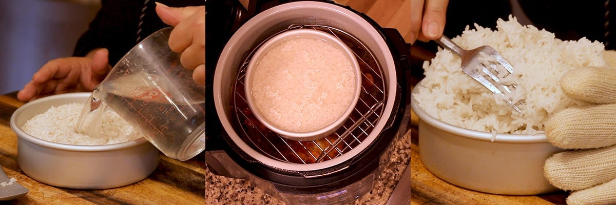 Making rice for easy gumbo recipe