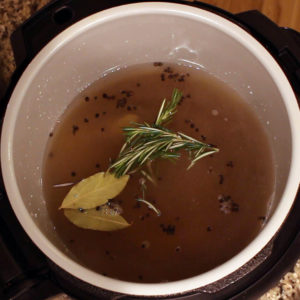 brine for the turkey in a pot