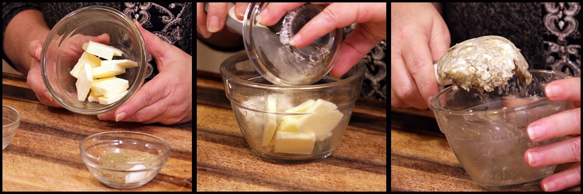 graphic showing how to make compound butter for the turkey breast