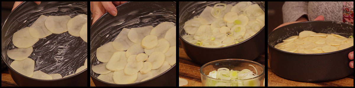 steps for layering scalloped potatoes