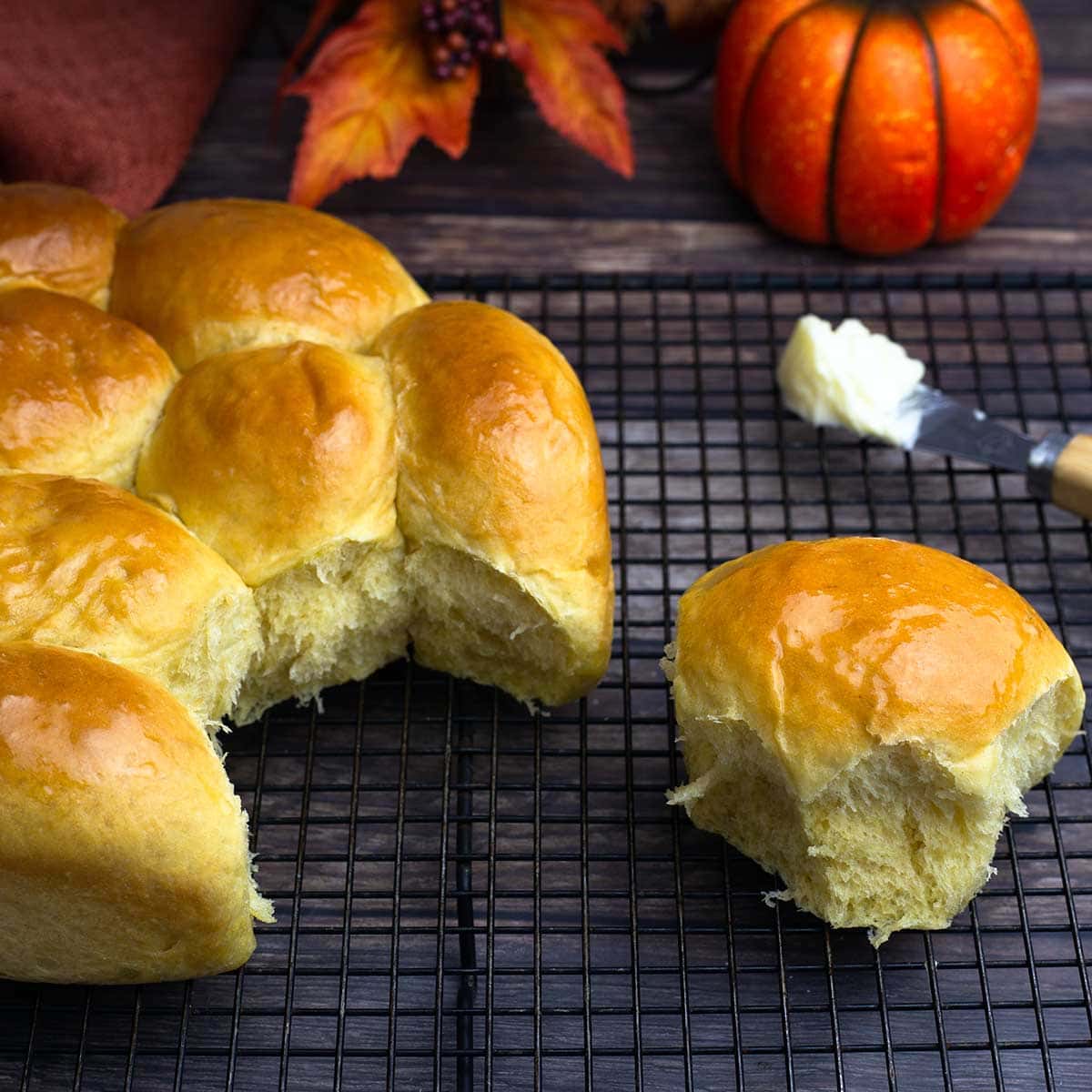 Glazed Sweet Potato Rolls Made with Bread Machine Magic