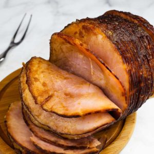 Spiral Sliced Ham on a cutting board