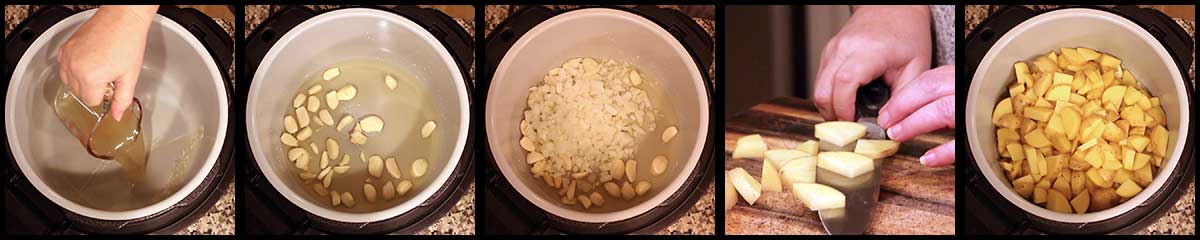 Steps for making cheesy garlic mashed potatoes
