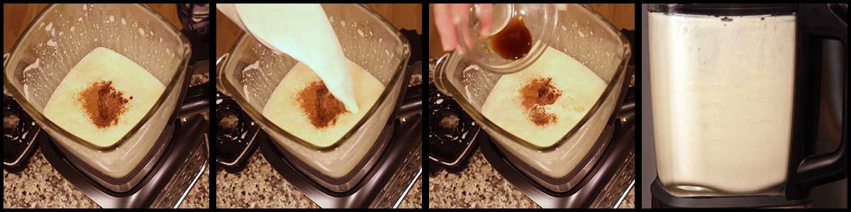 final steps for making blender eggnog