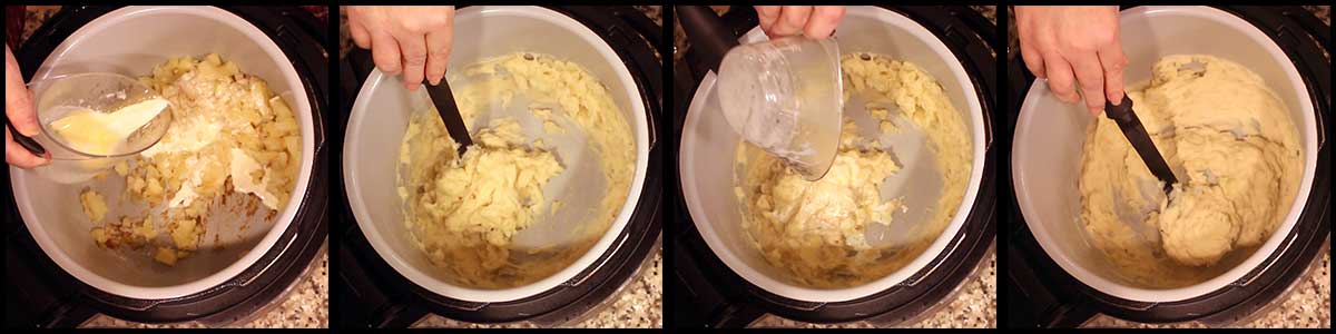 Mashing potatoes in inner pot