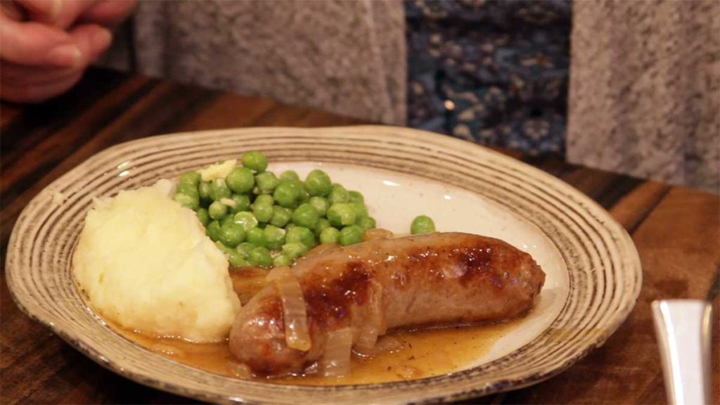 plated bangers and mash
