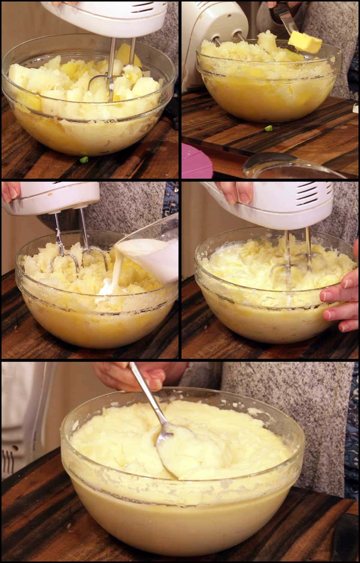 graphic showing steps for making mashed potatoes
