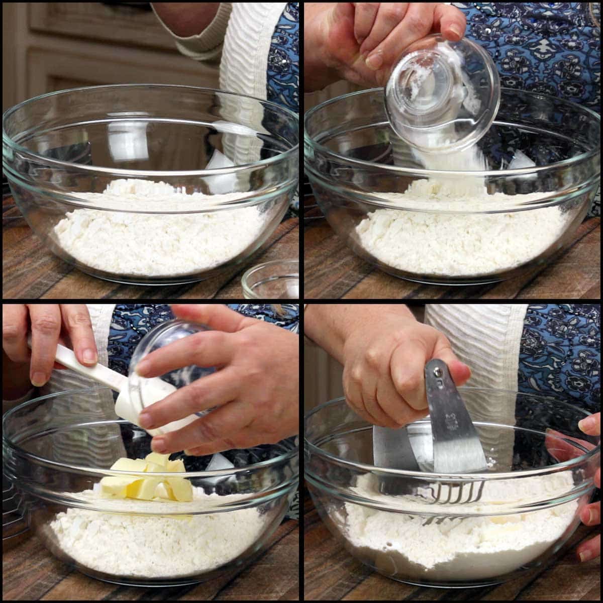 combing the dry ingredients with the butter