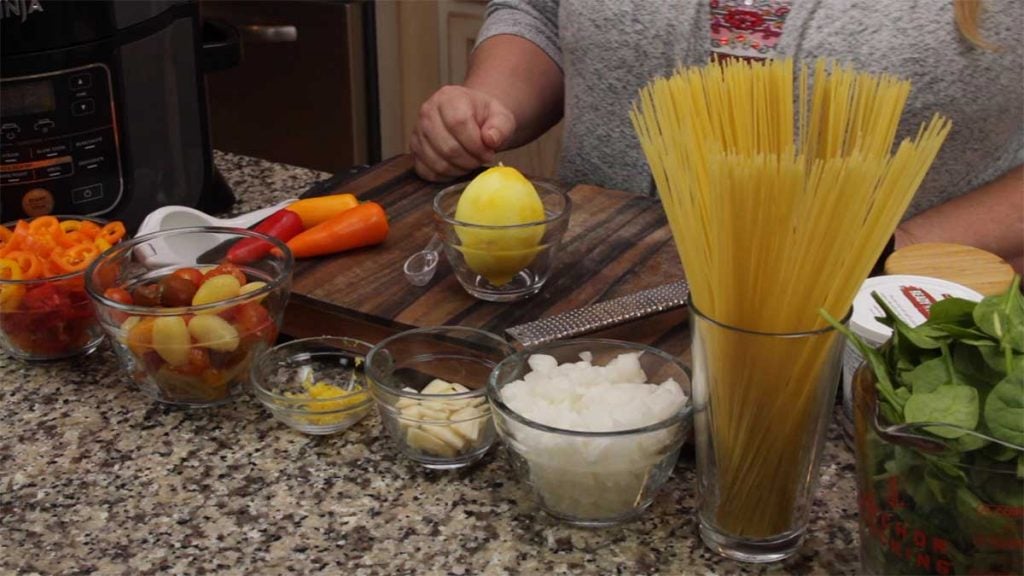 Ingredients for Lemon Garlic Pasta