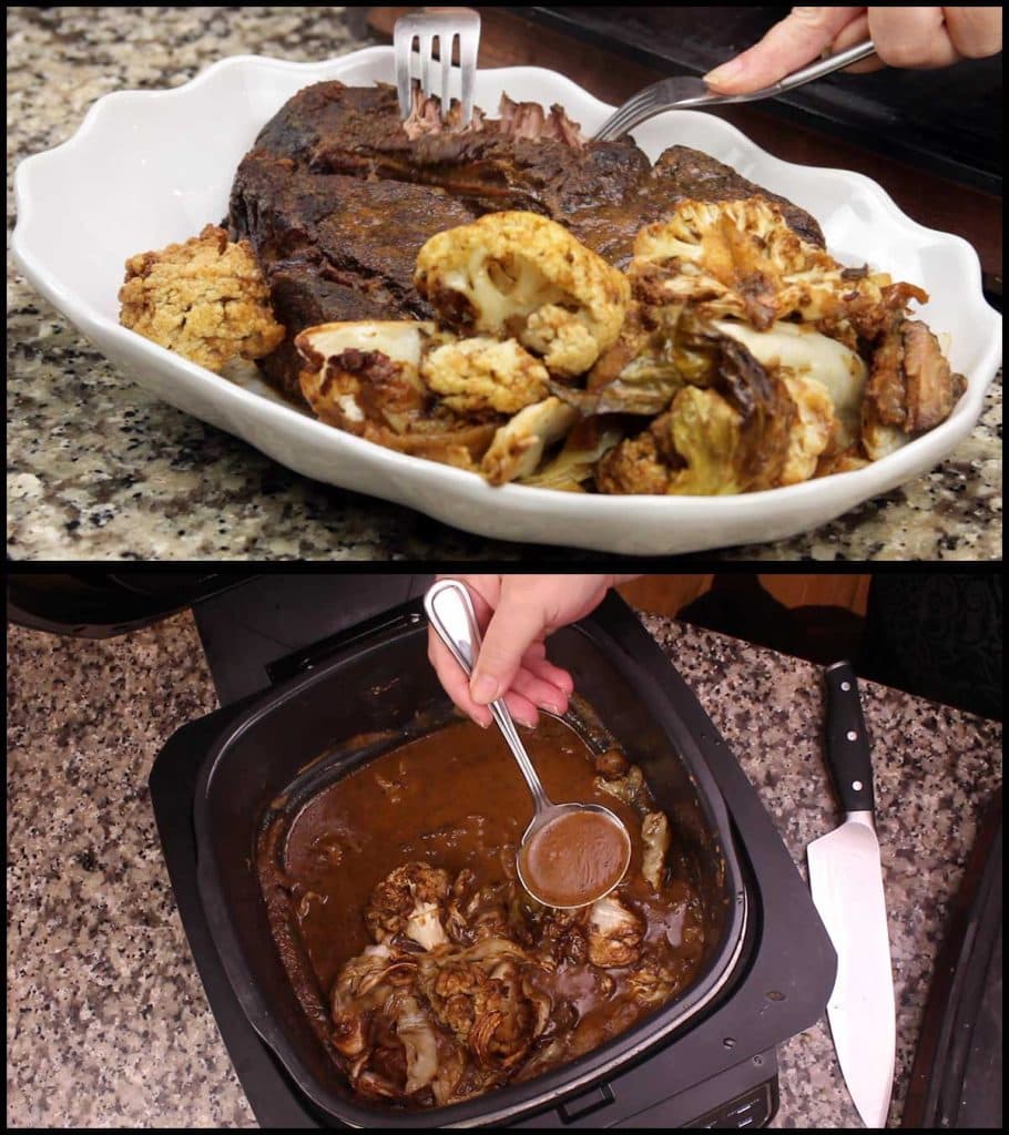 Serving the keto version of pot roast in the Ninja Foodi Grill