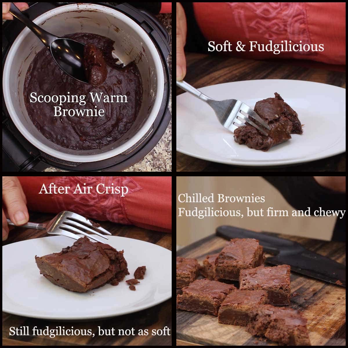 serving the slow cooker brownies 3 ways