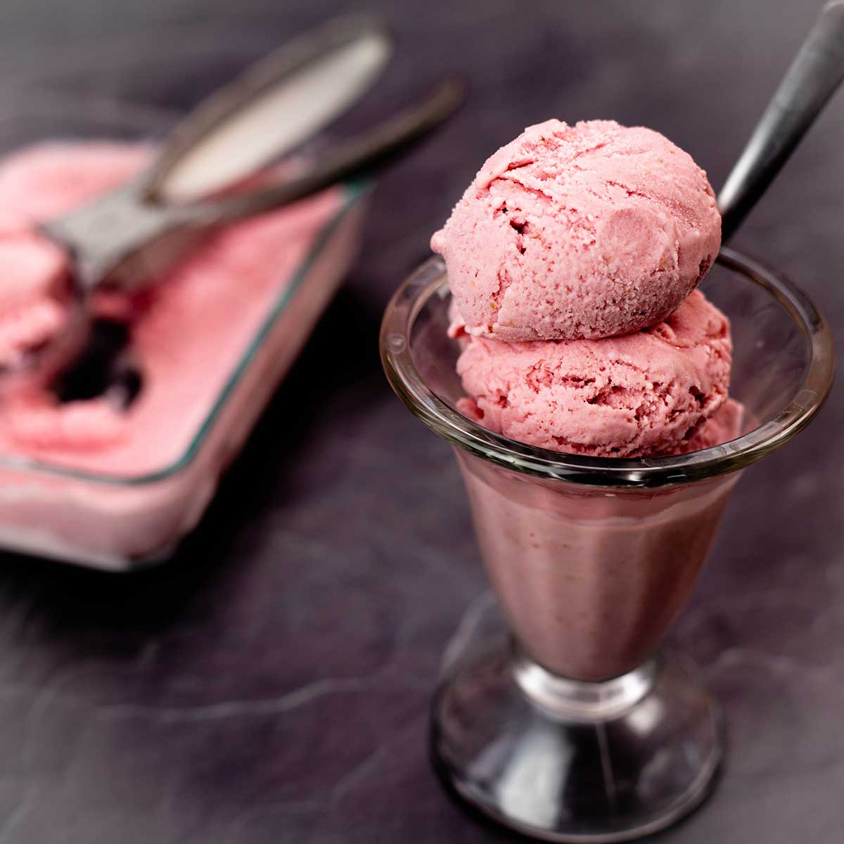 Homemade Strawberry Ice Cream ~ No Ice Cream Maker Needed! - The