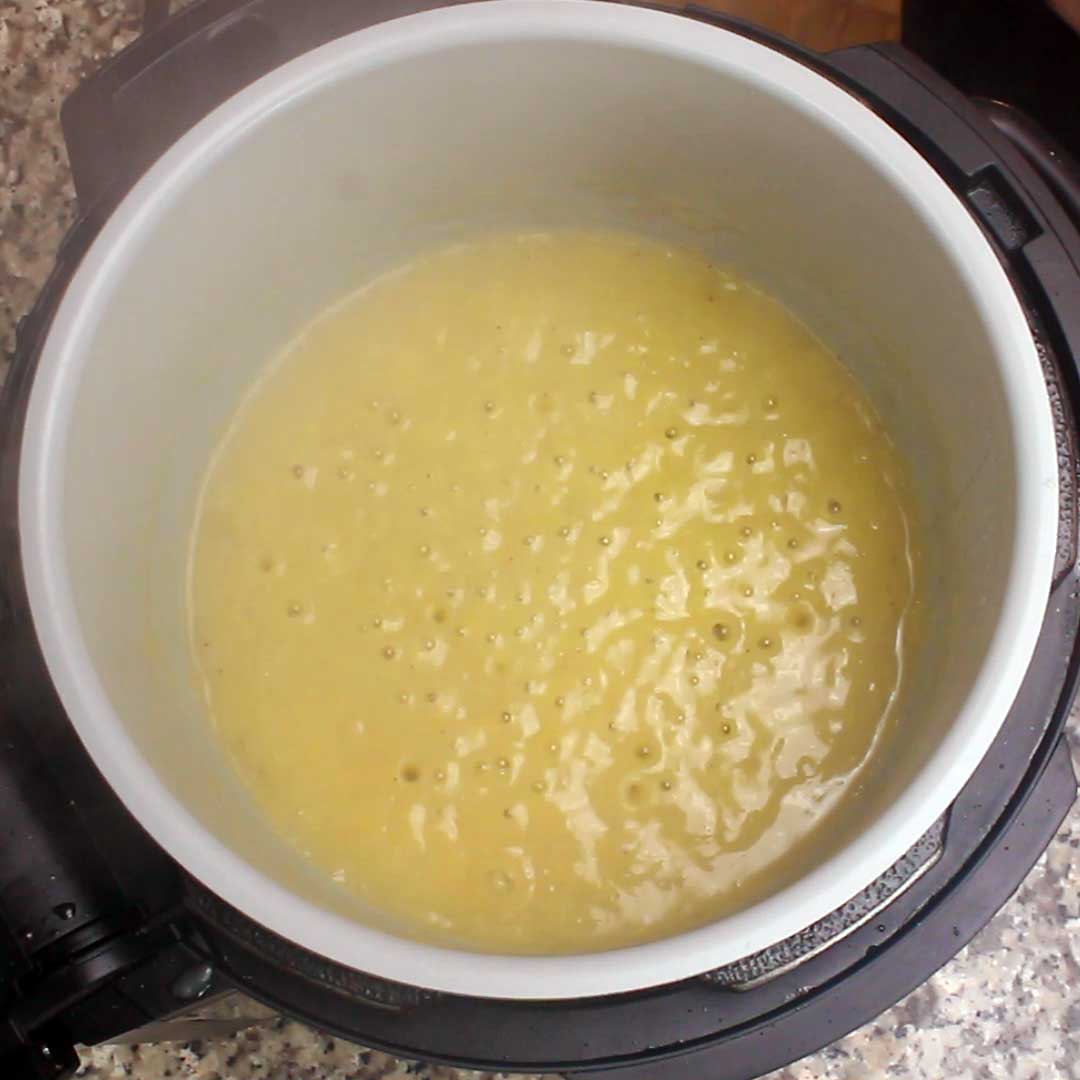 banana jam boiling in pot
