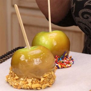 failed apples with toppings pooling at the bottom