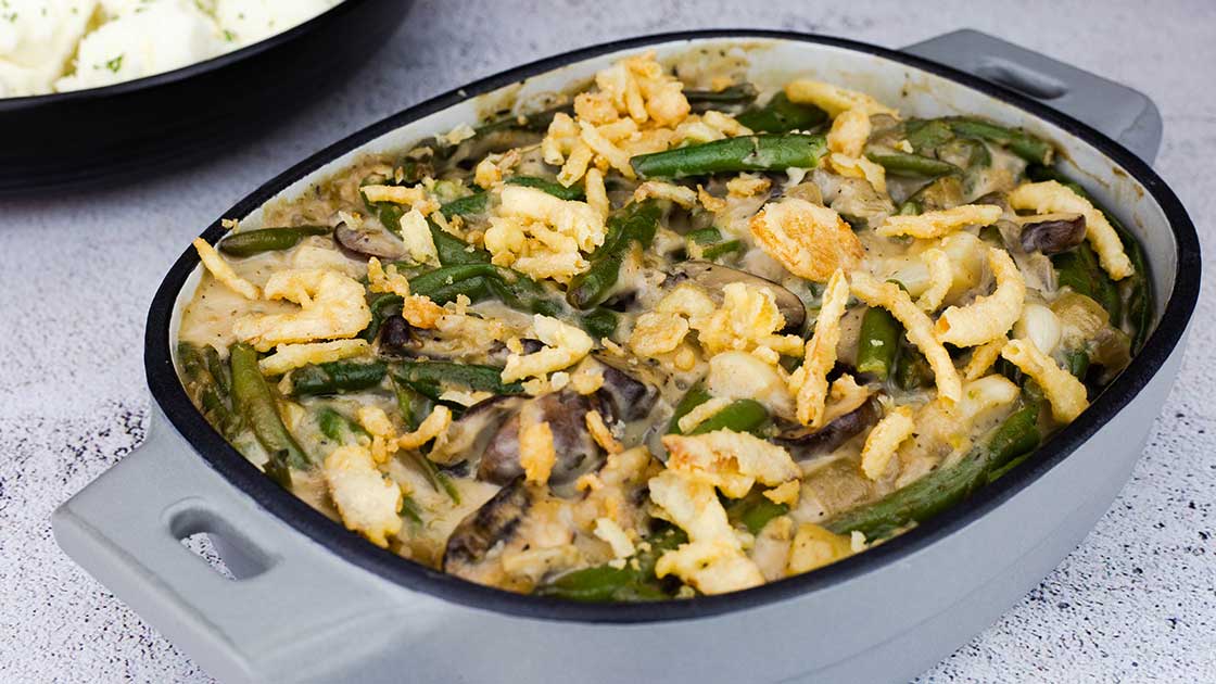 Ninja Foodi Green Bean Casserole w/ Air Fried Onions The Salted Pepper