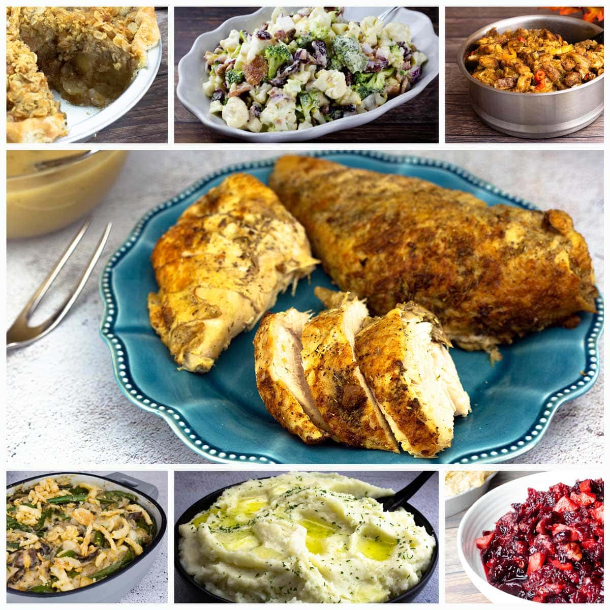 collage of Ninja Foodi Thanksgiving Recipes