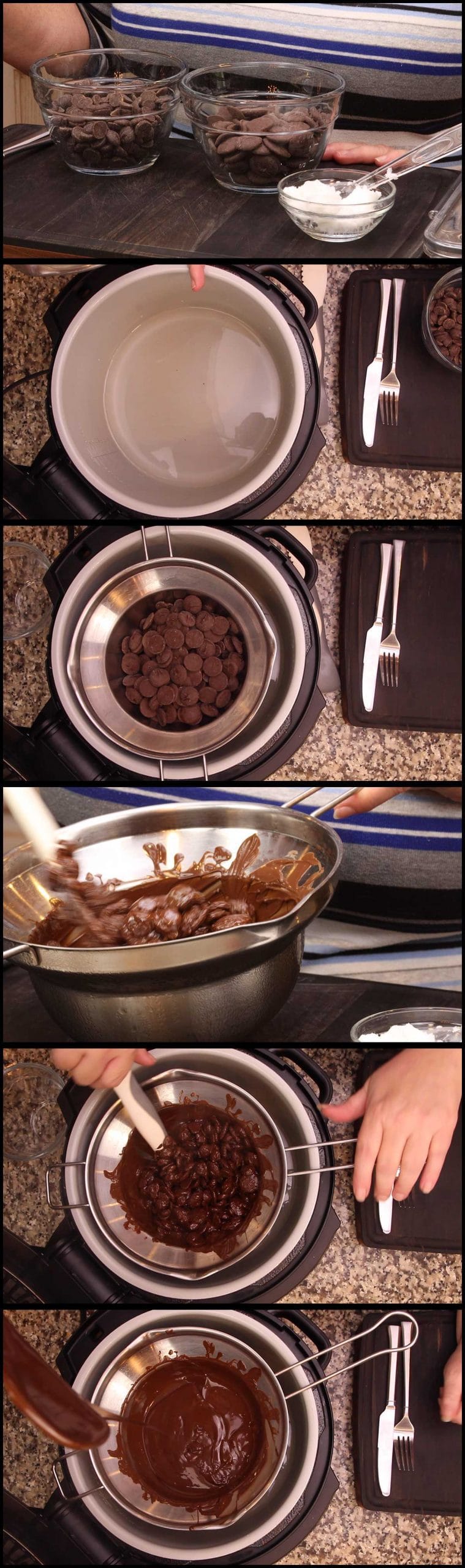 melting the chocolate for dipping