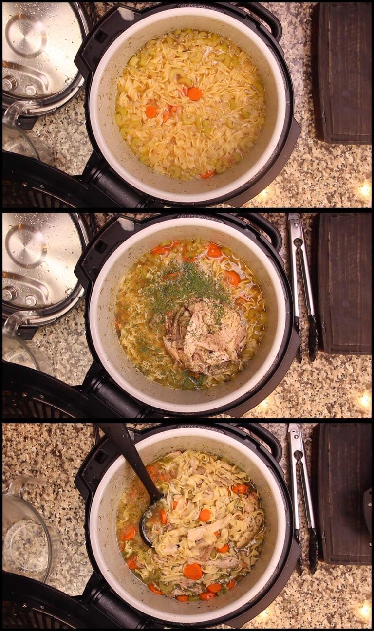 Homemade Chicken Noodle Soup in the Ninja Foodi or Instant Pot The
