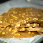 peanut brittle on a tray