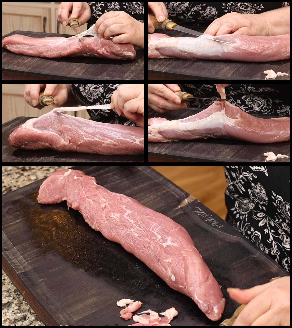 removing silverskin from pork tenderloin