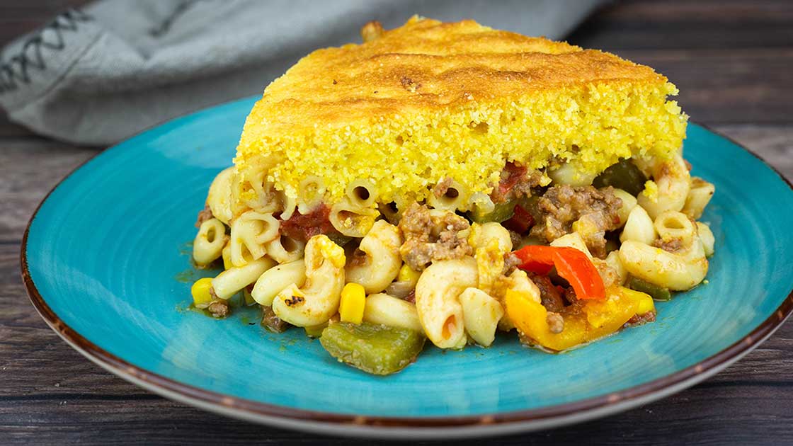 Southwestern Goulash with a Cornbread Topping ~ Ninja Foodi Recipe