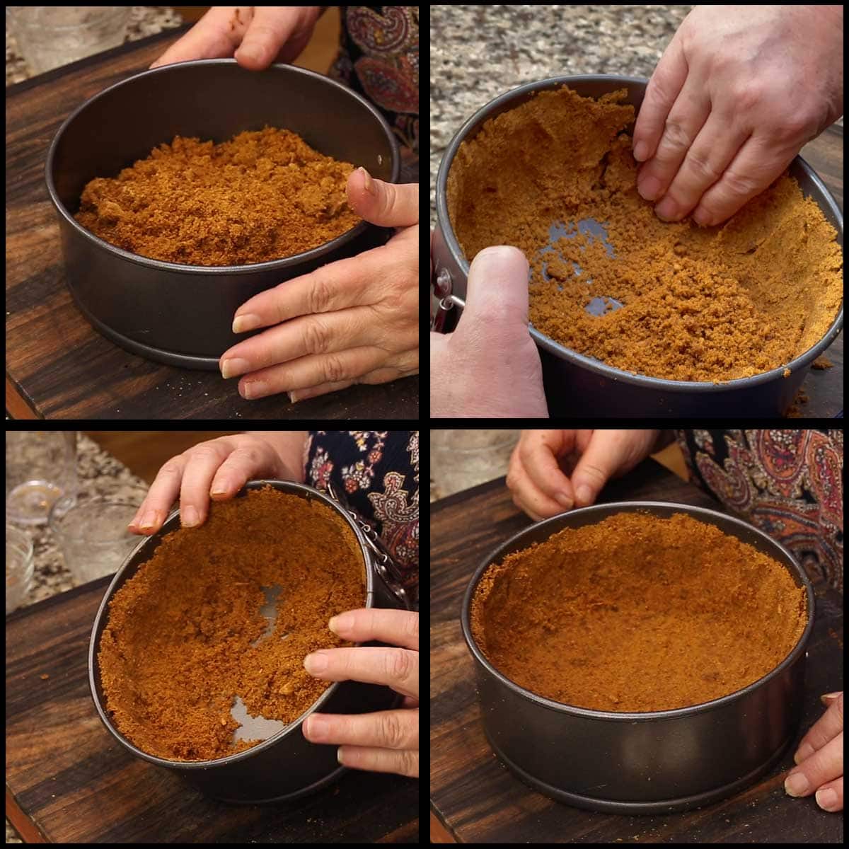 forming the crust in the springform pan