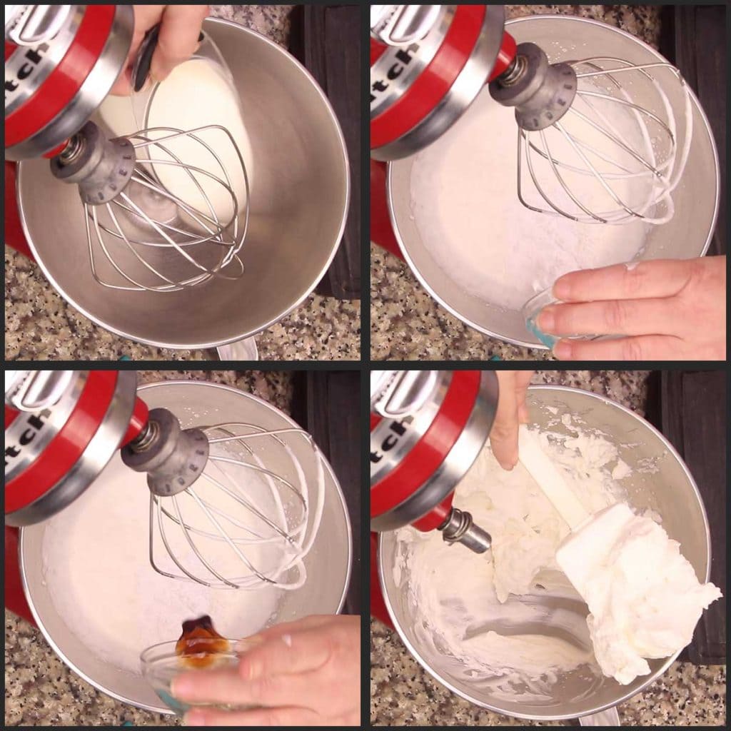 making whipped cream in a stand mixer