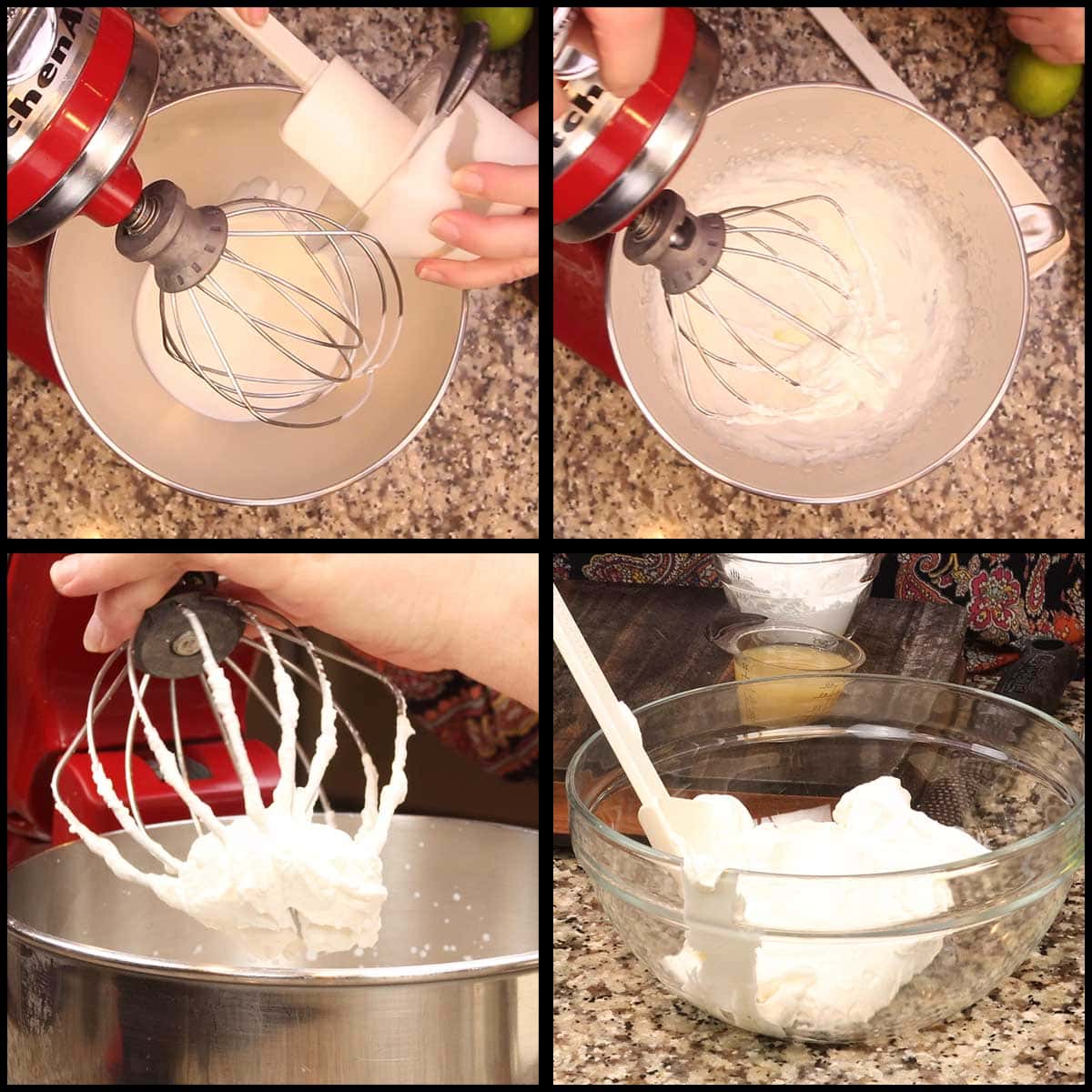 making the whipped cream for the filling using a stand mixer