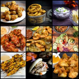 collage of ninja foodi appetizer pictures