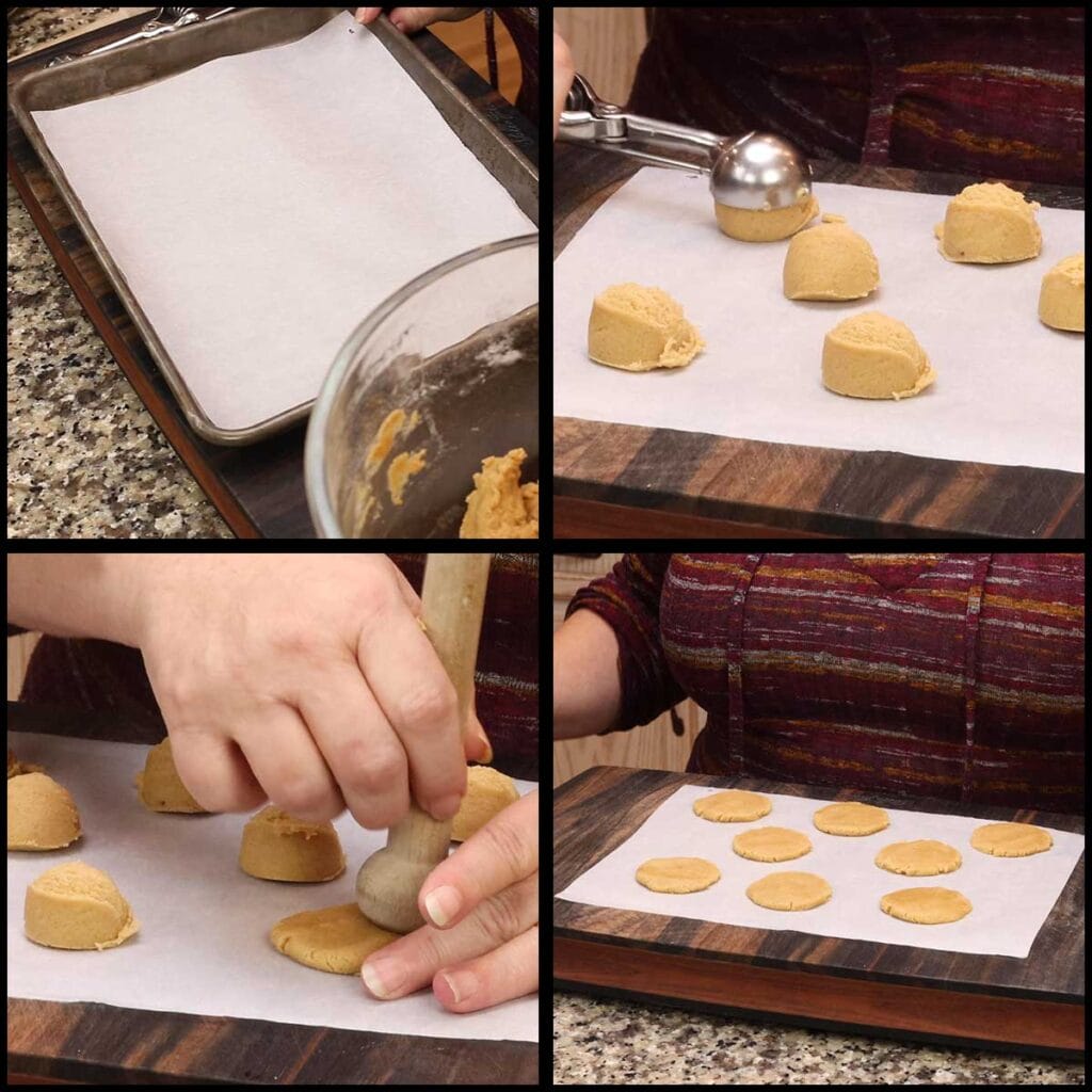 Creating the peanut butter cookie base