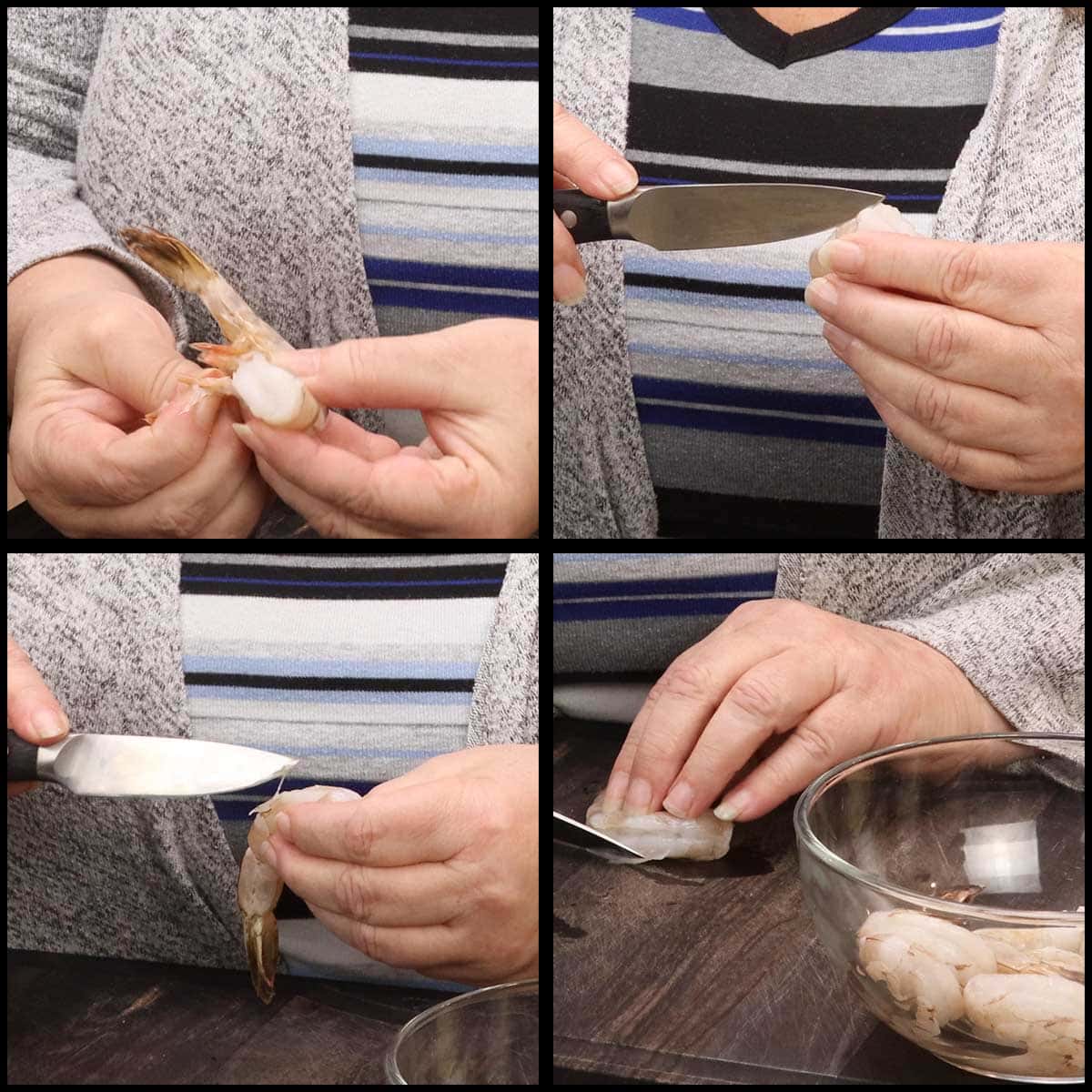 peeling and deveining shrimp