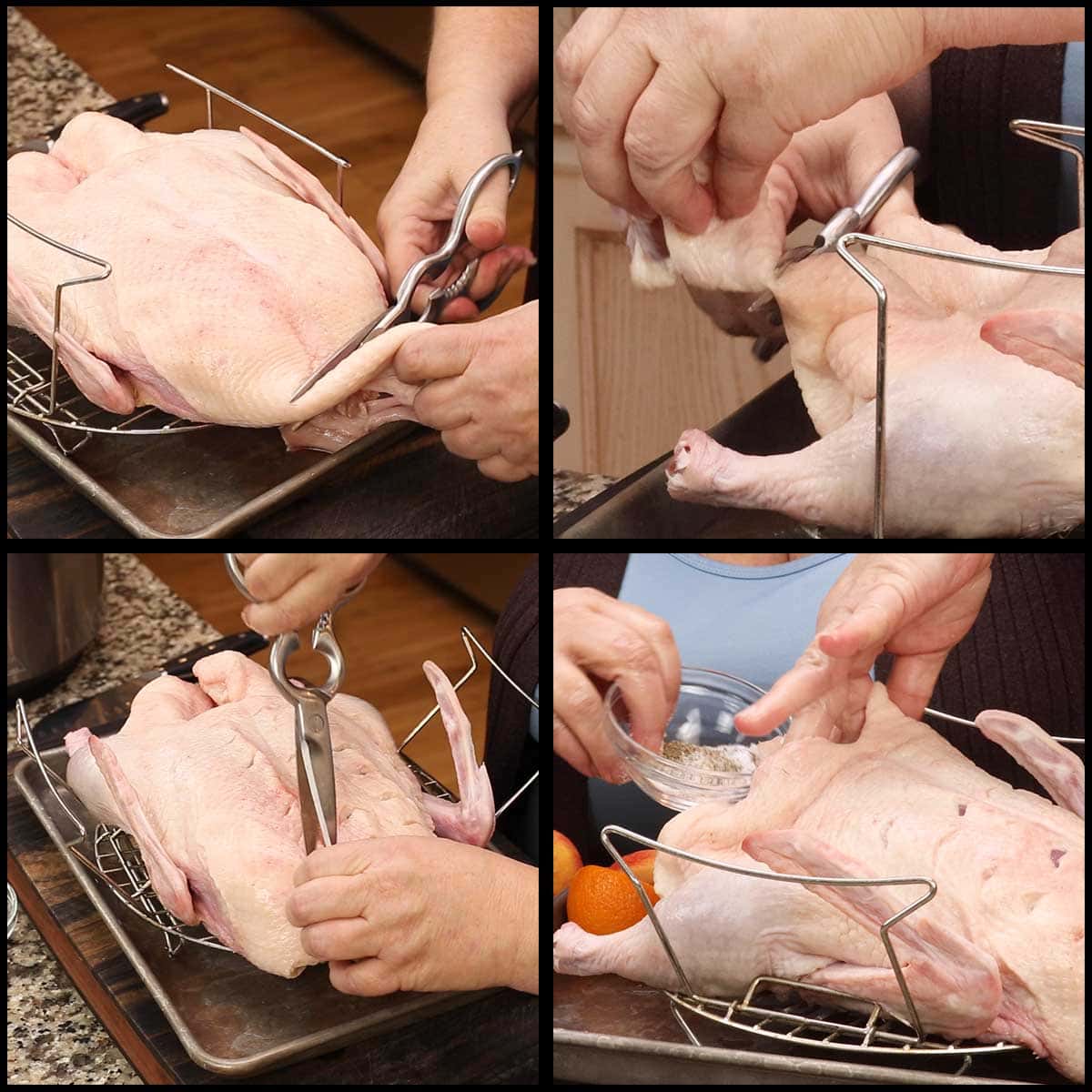 preparing the duck before cooking