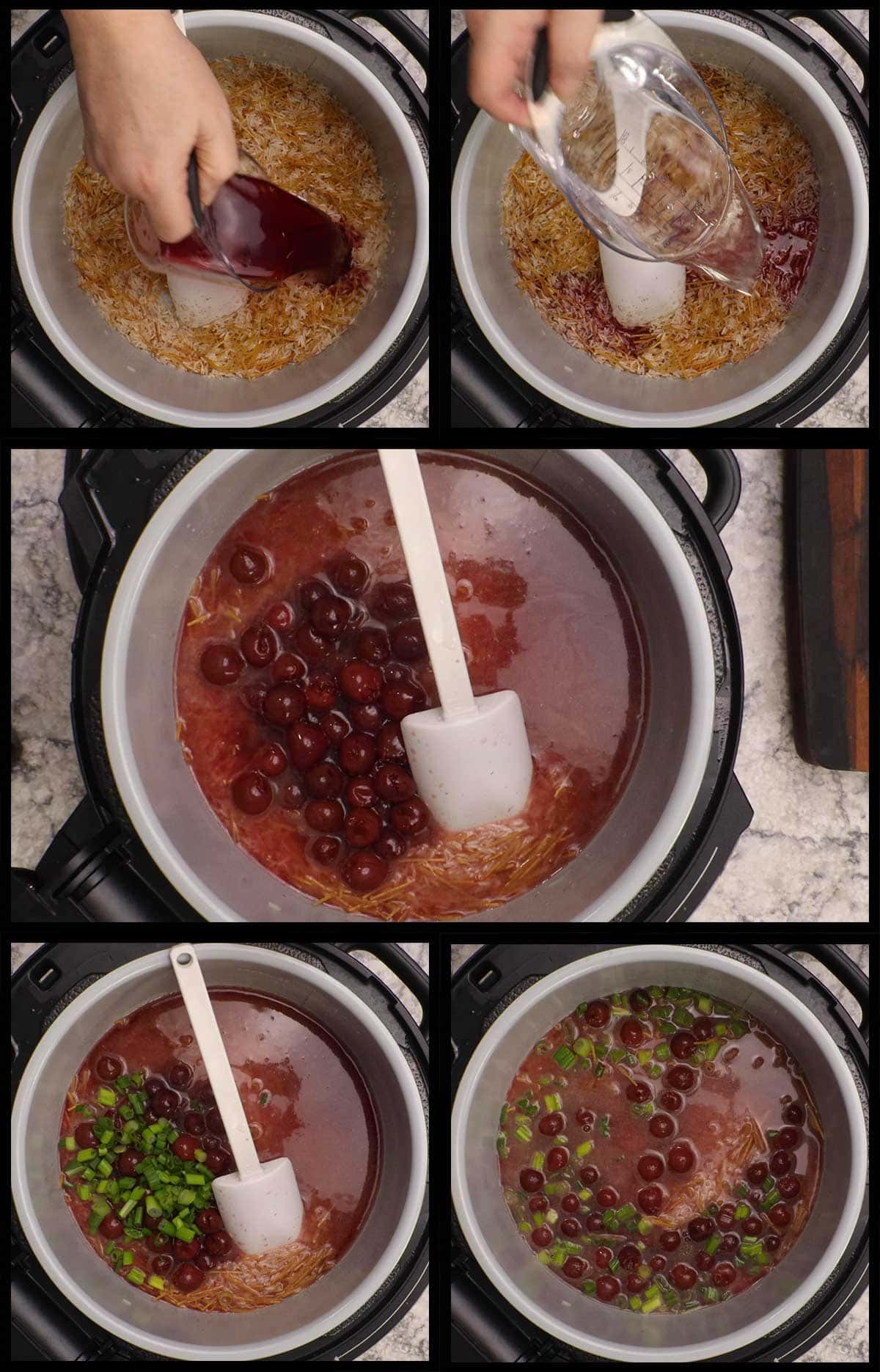 pressure cooking almond rice pilaf with cherries