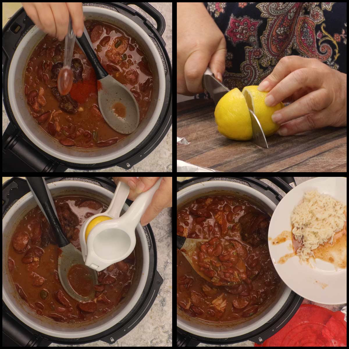 adding the paprika and lemon juice just before serving.