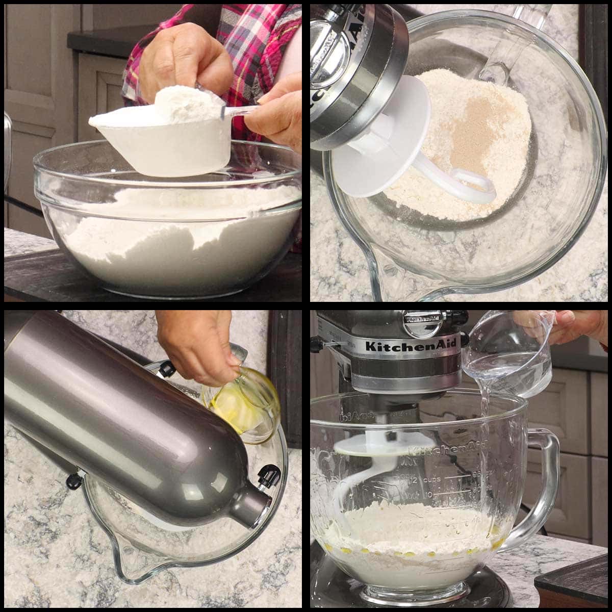 mixing the ingredients for the dough
