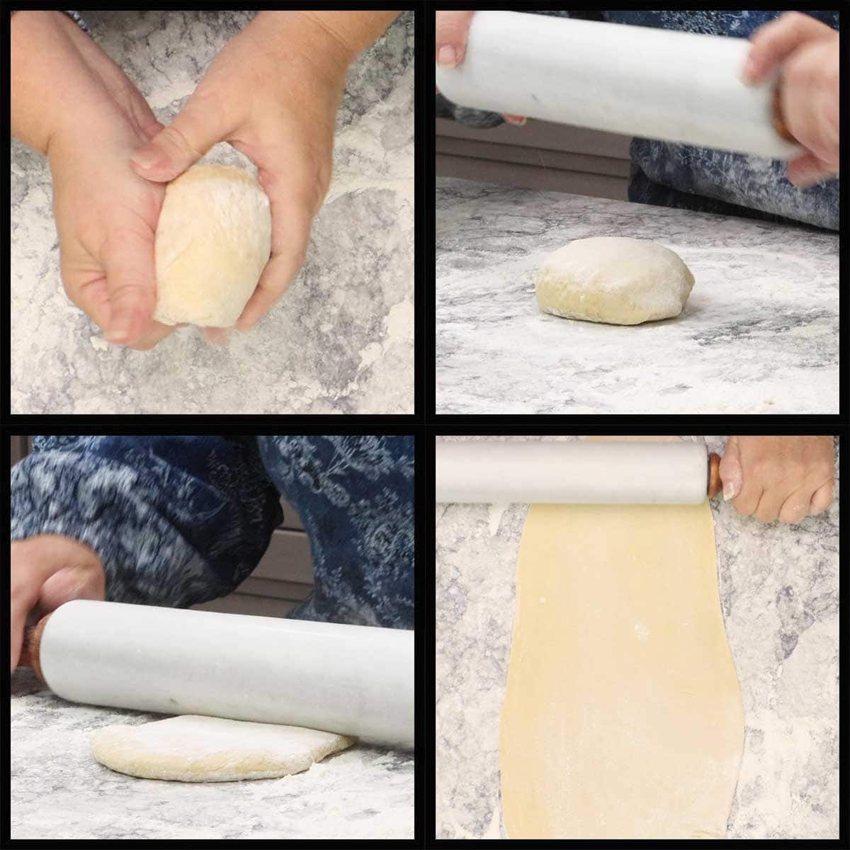 rolling out the dough.