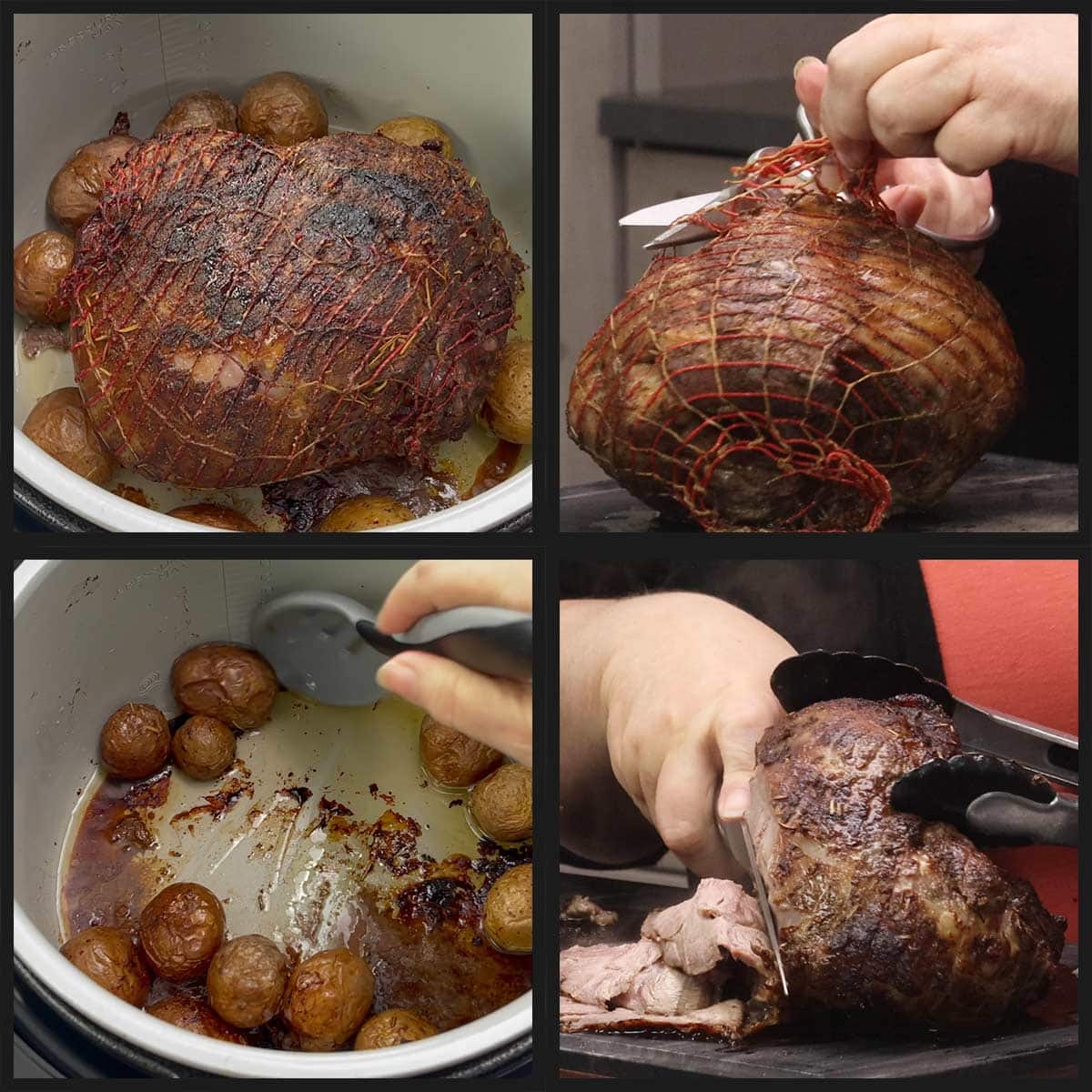 removing leg of lamb from air fryer.