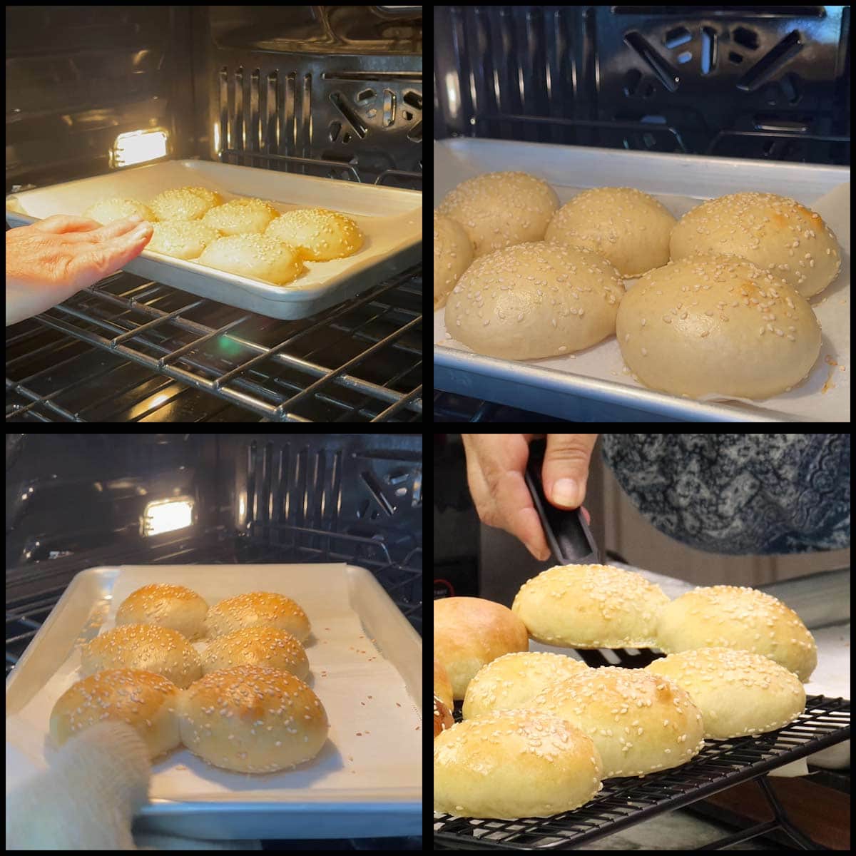 Baking Brioche Buns in the Oven.
