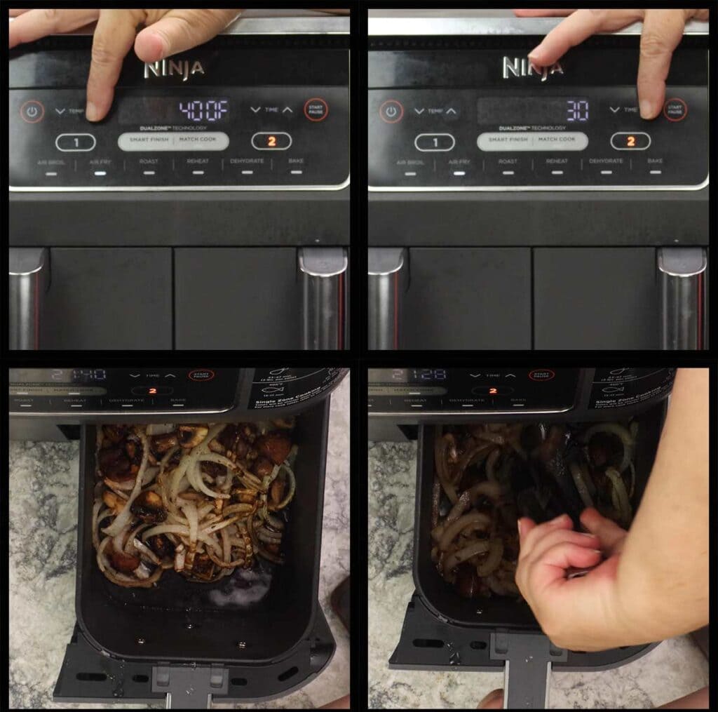 Air Fryer Mushrooms & Onions - The Salted Pepper