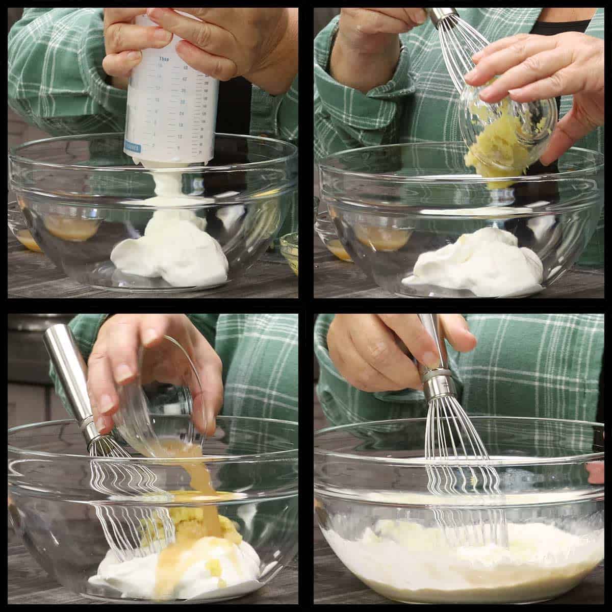 Mixing wet ingredients in a mixing bowl for marinade.