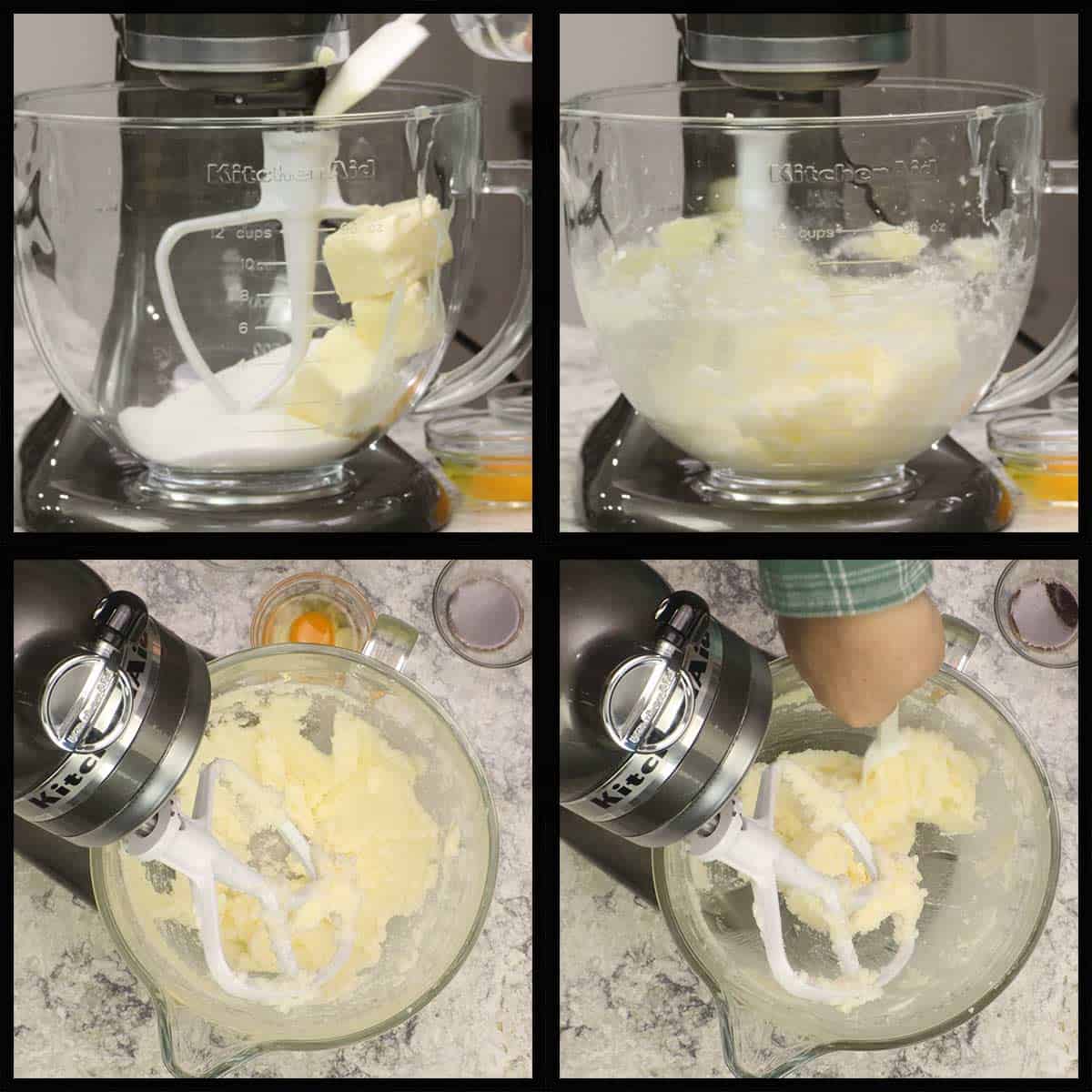 creaming butter and sugar for cookie batter.
